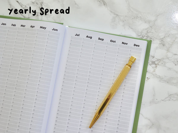 A5 Weekly Planner Diary | Undated Hardback - Abstract Green Floral