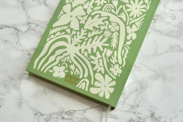 A5 Weekly Planner Diary | Undated Hardback - Abstract Green Floral