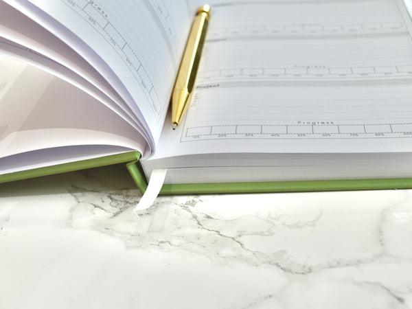 A5 Weekly Planner Diary | Undated Hardback - Abstract Green Floral