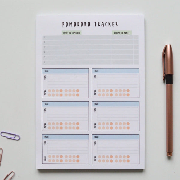 A5 Pomodoro Tracker for Productivity