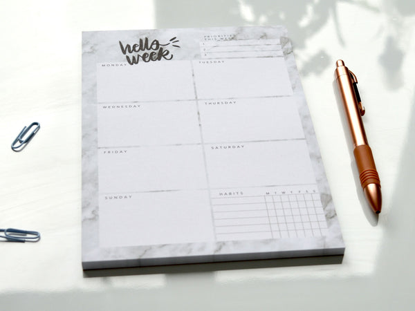 Marble A5 Weekly Planner