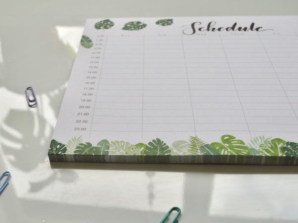 Monstera A4 Weekly Schedule