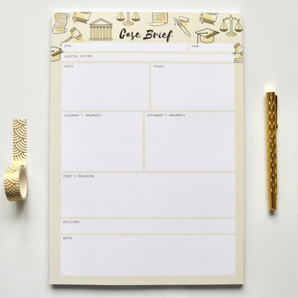 Law Case Brief Notepad