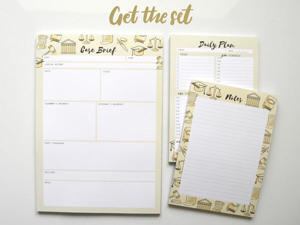 Law Case Brief Notepad