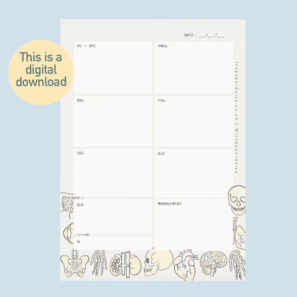 Instant Download: Medical History Taking Template