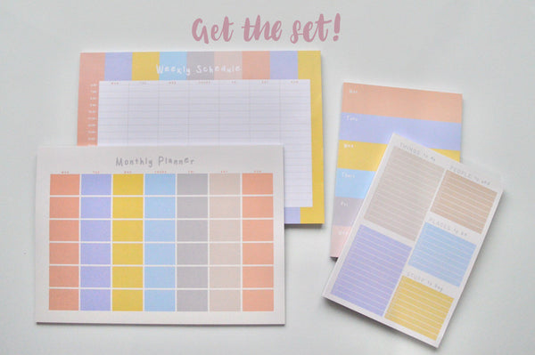 sunrise colourful planner set