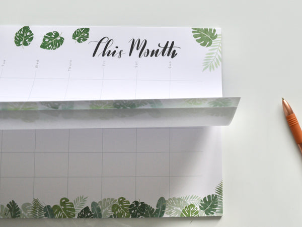 Monstera A4 Monthly Planner