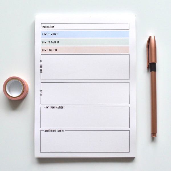 Medication Summary A5 Notepad