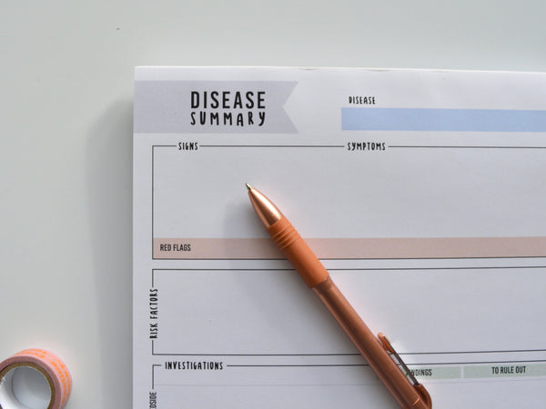 A4 Disease Summary Notepad