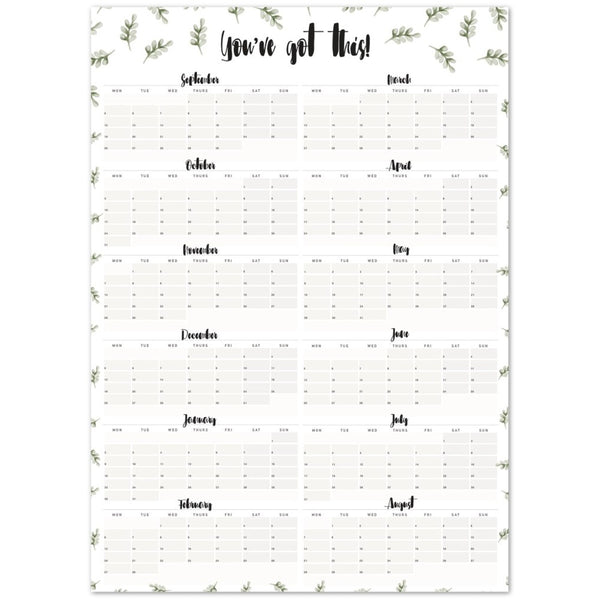 Leafy Academic Wall Planner 2022-2023