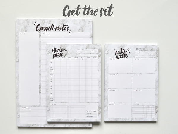 Marble A5 Weekly Planner