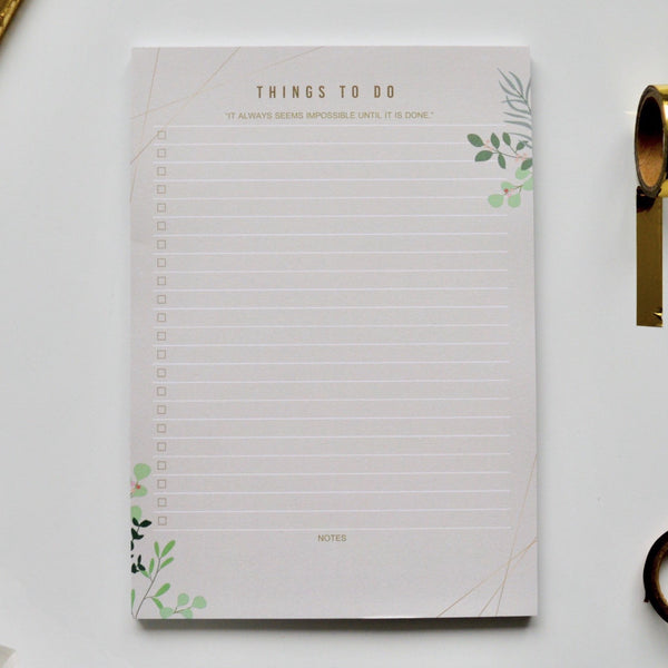 a5 spring leaves to do list pad