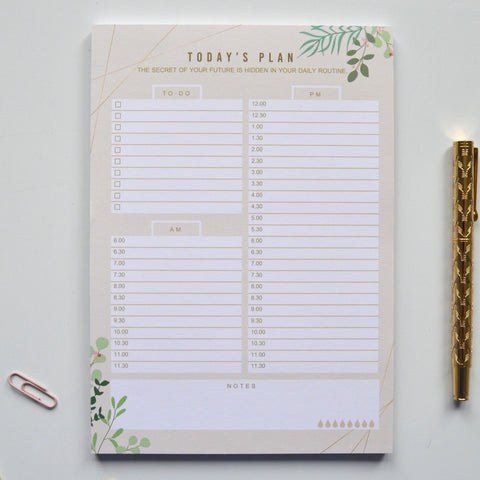 a5 spring leaves daily desk planner